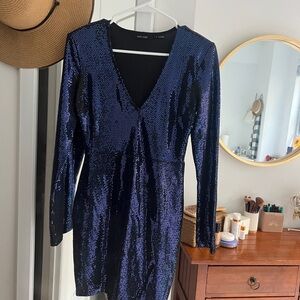 Sparkly dark blue mini dress size S